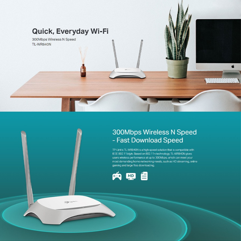 TP-Link WR840N V6.2 – 300Mbps Wi-Fi Router